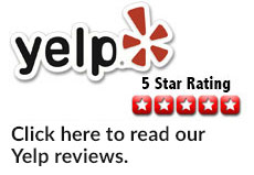 Yelp, five star rating. Click here to read our Yelp reviews.